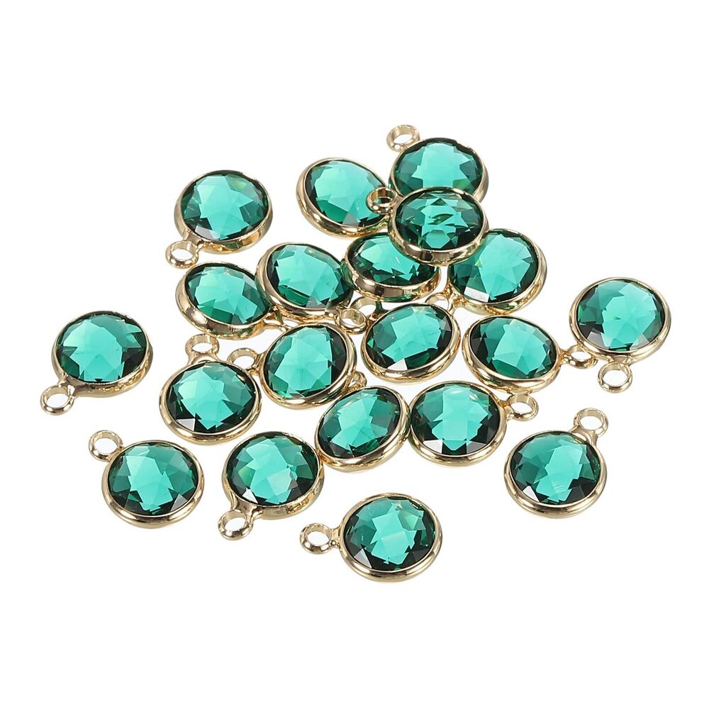 7444 Crystal Birthstone Charm 9mm Dia May Pendants Drop Bead Green